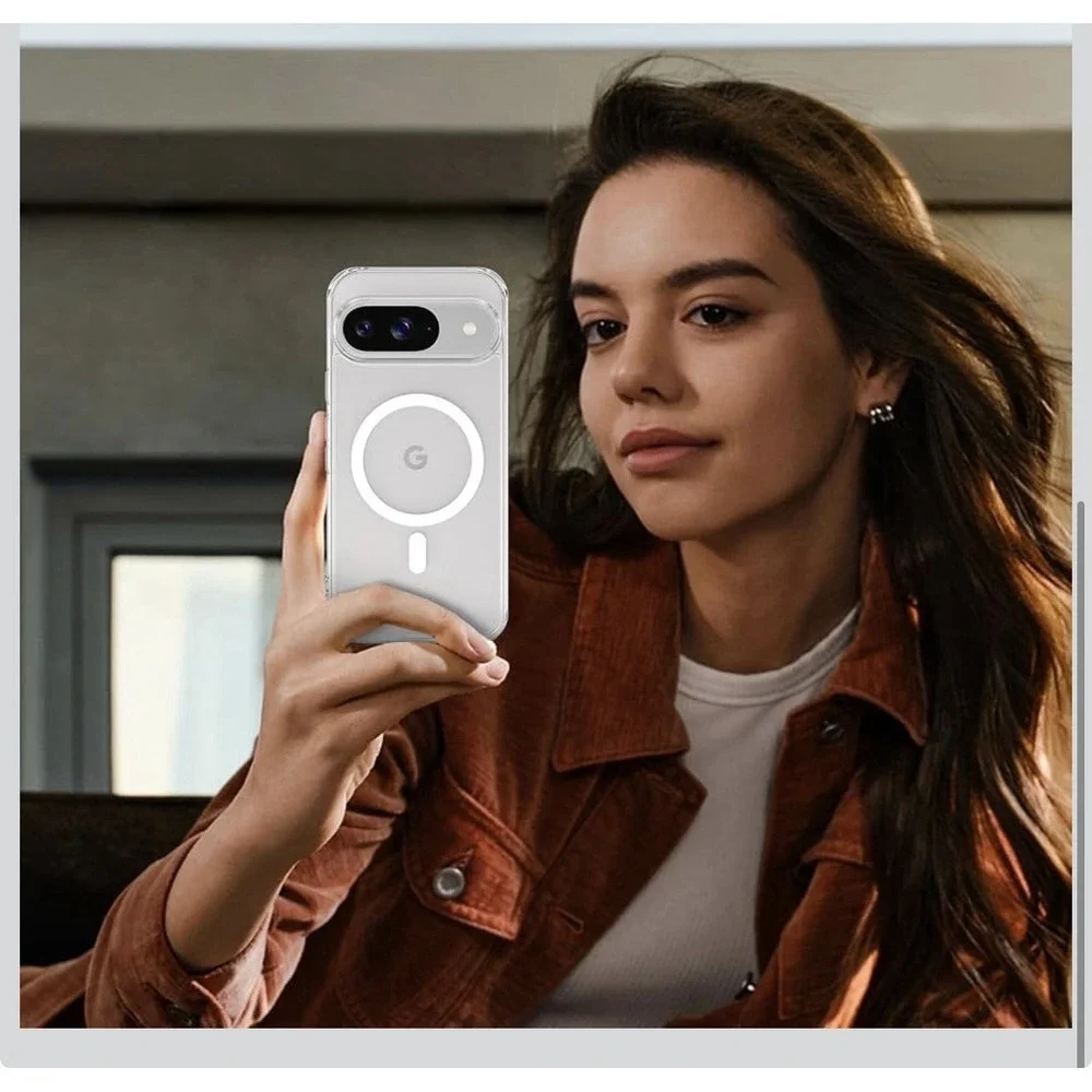 D0059-Google Pixel 9 Pro Case Magnetic Clear with Privacy Screen Protector 6.3